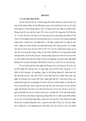 Luận án quản lý di tích quốc gia đặc biệt quần thể hương sơn huyện mỹ đức thành phố hà nội