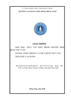 Giáo trình thực tập giáo trình chuyên môn bệnh thuỷ sản nghề phòng và chữa bệnh thuỷ sản cao đẳng