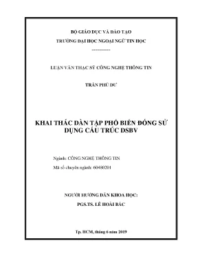 Luận văn thạc sĩ công nghệ thông tin khai thác dàn tập phổ biến đóng sử dụng cấu trúc dsbv