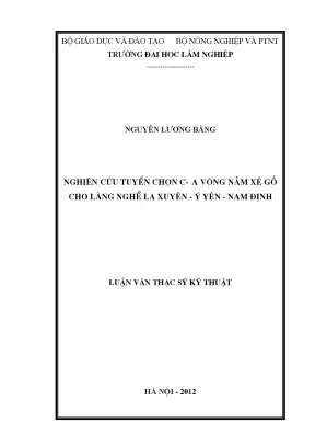 Luận văn thạc sĩ hay nghiên cứu tuyển chọn cưa vòng nằm xẻ gỗ cho làng nghề la xuyên ý yên nam định