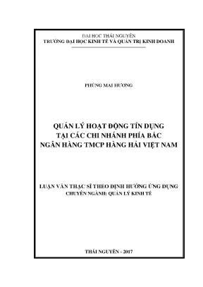 Luận văn thạc sĩ hay quản lý hoạt động tín dụng tại các chi nhánh phía bắc ngân hàng tmcp hàng hải việt nam
