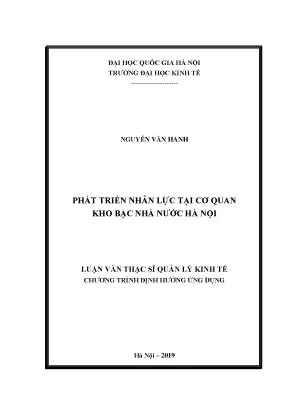Luận văn thạc sĩ hay phát triển nhân lực tại cơ quan kho bạc nhà nước hà nội