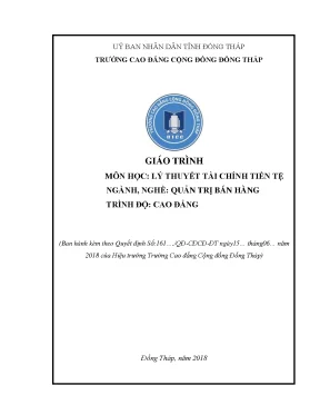 Giáo trình lý thuyết tài chính tiền tệ nghề quản trị bán hàng cao đẳng