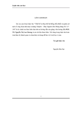 Luận văn thạc sĩ kỹ thuật điện tử thiết kế và thay thế hệ thống điều khiển và giám sát một số công đoạn nhà máy xi măng chinfon thủy nguyên hải phòng dùng plc s7 300