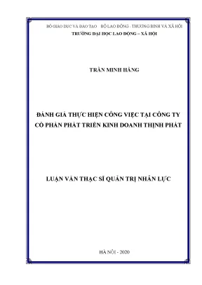 Luận văn thạc sĩ đánh giá thực hiện công việc tại công ty cổ phần phát triển kinh doanh thịnh phát