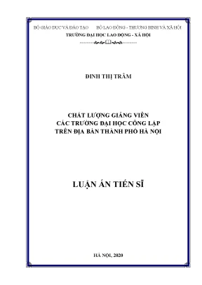 Luận văn thạc sĩ chất lượng giảng viên các trường đại học công lập trên địa bàn thành phố hà nội