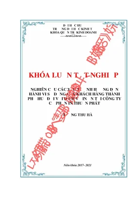 Khóa luận nghiên cứu các yếu tố ảnh hưởng đến hành vi sử dụng của khách hàng thành phố huế đối với dịch vụ in ấn tại công ty cổ phần in thuận phát