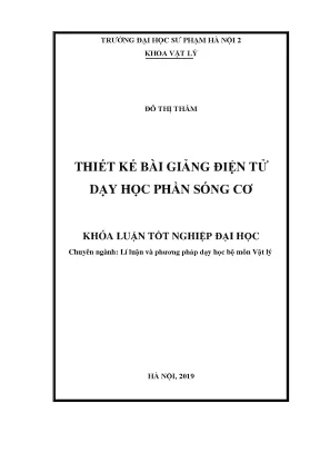 Luận văn thạc sĩ hay thiết kế bài giảng điện tử dạy học phần sóng cơ