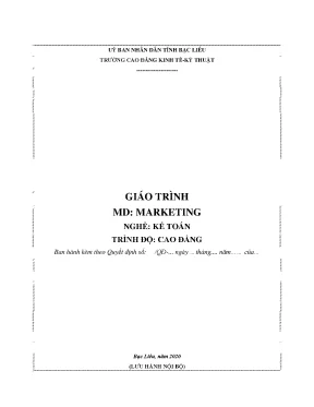 Giáo trình mô đun marketing ngành kế toán trình độ cao đẳng trường cđ kinh tế kỹ thuật bạc liêu