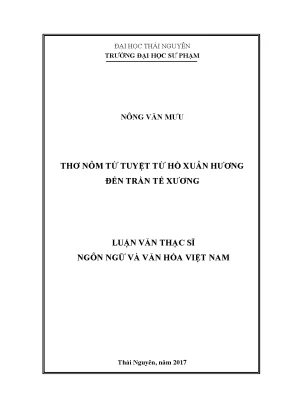 Luận văn thạc sĩ hay thơ nôm tứ tuyệt từ hồ xuân hương đến trần tế xương