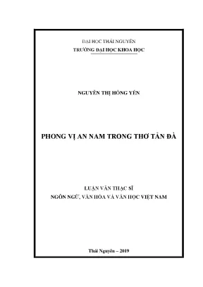 Luận văn thạc sĩ hay phong vị an nam trong thơ tản đà