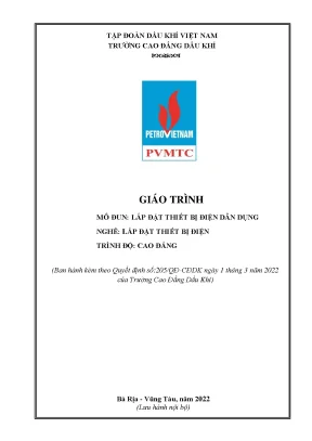 Giáo trình lắp đặt thiết bị điện dân dụng nghề lắp đặt thiết bị điện cao đẳng trường cao đẳng dầu khí