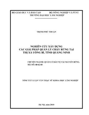 Luận văn thạc sĩ hay nghiên cứu xây dựng các giải pháp quản lý cháy rừng tại thị xã uông bí tỉnh quảng ninh