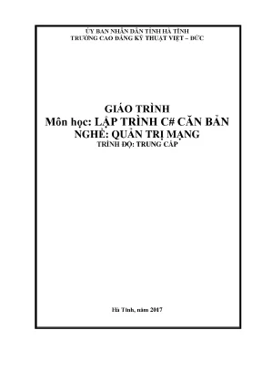 Giáo trình lập trình c căn bản nghề quản trị mạng trung cấp