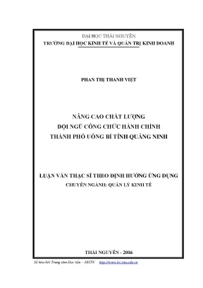 Luận văn thạc sĩ hay nâng cao chất lượng đội ngũ công chức hành chính thành phố uông bí tỉnh quảng ninh
