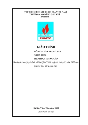 Giáo trình hàn tig cơ bản nghề hàn trung cấp trường cao đẳng dầu khí