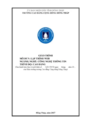 Giáo trình lập trình web nghề công nghệ thông tin cao đẳng