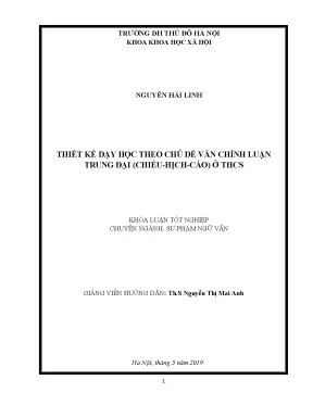 Khóa luận thiết kế dạy học theo chủ đề văn chính luận trung đại chiếu hịch cáo trong chương trình ngữ văn 8 tập 2 ở thcs