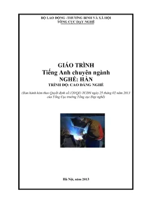 Giáo trình tiếng anh chuyên ngành nghề hàn cao đẳng