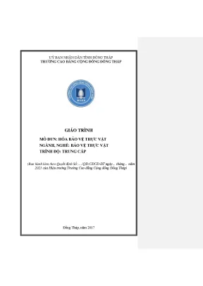 Giáo trình hoá bảo vệ thực vật nghề bảo vệ thực vật trung cấp