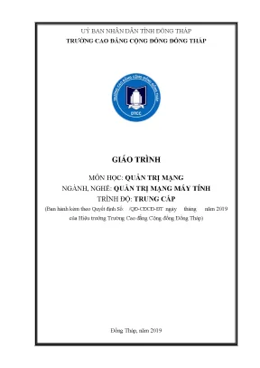 Giáo trình quản trị mạng ngành quản trị mạng máy tính trung cấp