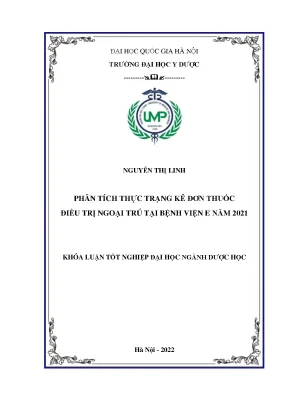 Khóa luận tốt nghiệp phân tích thực trạng kê đơn thuốc điều trị ngoại trú tại bệnh viện e