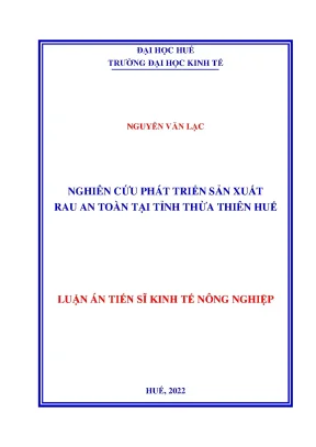 Luận án tiến sĩ nghiên cứu phát triển sản xuất rau an toàn tại tỉnh thừa thiên huế