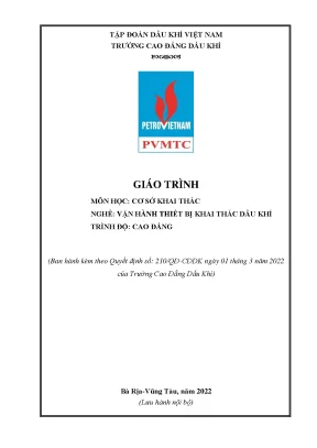 Giáo trình cơ sở khai thác nghề vận hành thiết bị khai thác dầu khí cao đẳng trường cao đẳng dầu khí