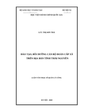Luận văn thạc sỹ đào tạo bồi dưỡng cán bộ đoàn cấp xã