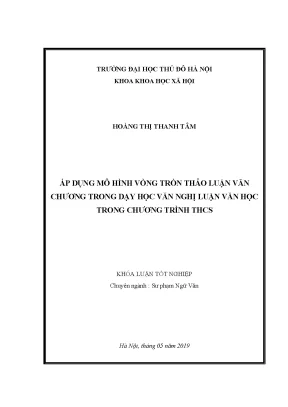 Khóa luận áp dụng mô hình vòng tròn thảo luận văn chương trong dạy học văn nghị luận văn học