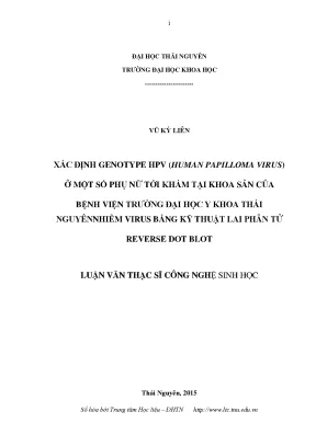 Luận văn thạc sĩ hay xác định genotype hpv human papilloma virus ở một số phụ nữ tới khám tại khoa sản của bệnh viện trường đại học y khoa thái nguyên nhiễm virus bằng kỹ thuật lai phân tử reverse dot blot