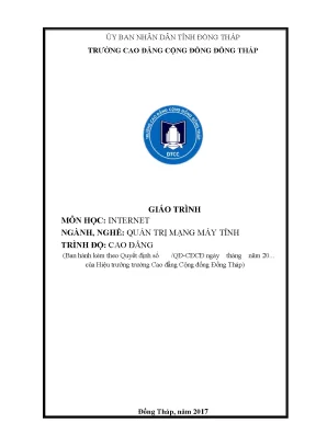 Giáo trình internet nghề quản trị mạng máy tính cao đẳng