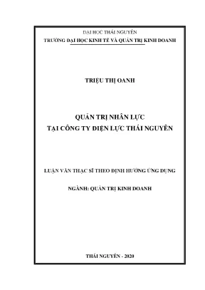 Luận văn thạc sĩ hay quản trị nhân lực tại công ty điện lực thái nguyên