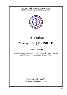Giáo trình luật kinh tế trường cao đẳng nghề an giang