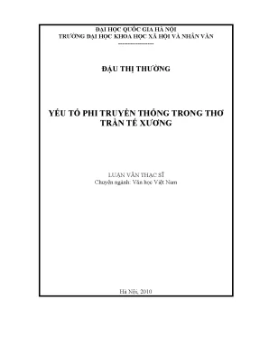 Luận văn thạc sĩ văn học yếu tố phi truyền thống trong thơ trần thế xương
