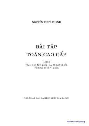 Lý thuyết và bài tập môn toán cao cấp tập 3