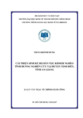 Luận văn thạc sĩ cải thiện sinh kế hộ dân tộc khmer nghèo tình huống nghiên cứu tại huyện tịnh biên tỉnh an giang