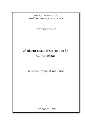Luận văn thạc sĩ hay về hệ phương trình phi tuyến và ứng dụng