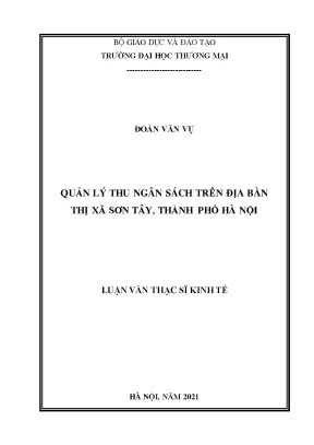 Luận văn thạc sĩ quản lý thu ngân sách trên địa bàn thị xã sơn tây thành phố hà nội