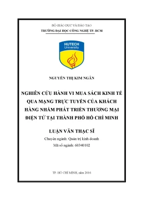 Luận văn thạc sĩ hay nghiên cứu hành vi mua sách kinh tế qua mạng trực tuyến của khách hàng nhằm phát triển thương mại điện tử tại tp hcm