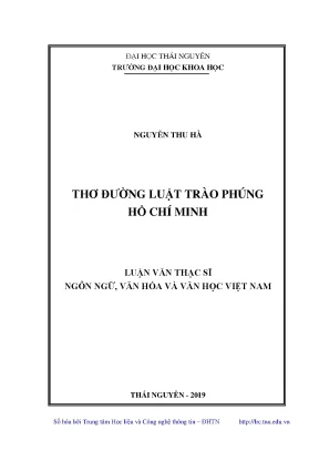 Luận văn thạc sĩ hay thơ đường luật trào phúng hồ chí minh