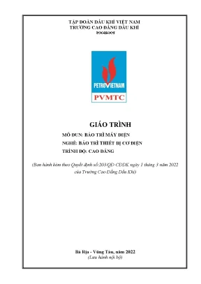 Giáo trình bảo trì máy điện nghề bảo trì thiết bị cơ điện cao đẳng trường cao đẳng dầu khí