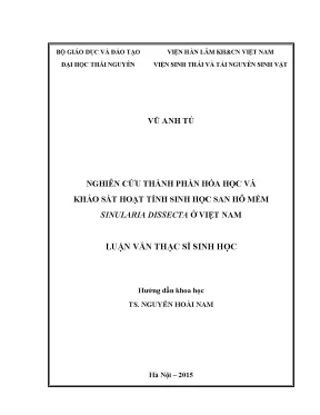 Luận văn thạc sĩ hay nghiên cứu thành phần hóa học và khảo sát hoạt tính sinh học san hô mềm sinularia dissecta