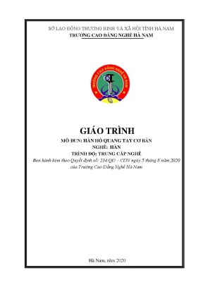 Giáo trình mô đun hàn hồ quang tay cơ bản nghề hàn trình độ trung cấp