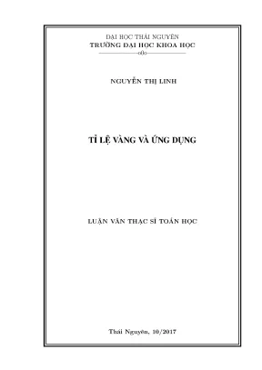 Luận văn thạc sĩ hay tỉ lệ vàng và ứng dụng