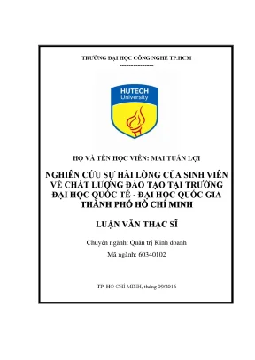 Luận văn thạc sĩ hay nghiên cứu sự hài lòng của sinh viên về chất lƣợng đào tạo tại trƣờng đại học quốc tế đhqg hcm