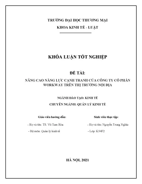 Khóa luận nâng cao năng lực cạnh tranh của công ty cổ phần workway trên thị trường nội địa
