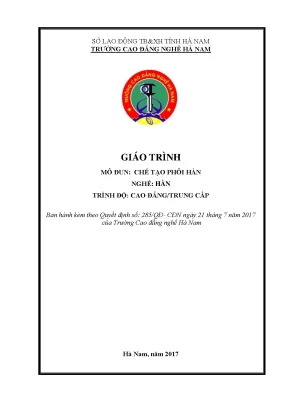Giáo trình mô đun chế tạo phôi hàn nghề hàn trình độ cao đẳng