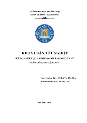 Khóa luận kế toán kết quả kinh doanh tại công ty cổ phần công nghệ savis