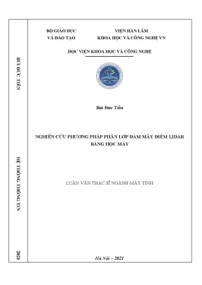 Luận văn thạc sĩ nghiên cứu phương pháp phân lớp đám mây điểm lidar bằng học máy